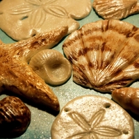 Seashell /beach Theme shells are handformed without molds and "painted" with food color