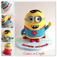 Standing Super Man Minion! Standing Super man minion! Vanilla cake and edible sugar details