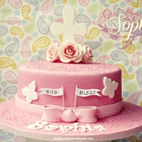 Pink & White Baptism Cake For Sophia Made this cake for Sophia's baptism on the weekend. Accompanied by three dozen cupcakes: chocolate, red velvet and vanilla bean. TFL...