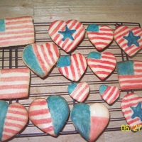 4Th Of July Cookies These are sugar cookies, but the frosting is usually too sweet for me. so this is just a colored powered sugar glaze.