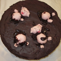 Pigs In Mud Birthday Cake This is another cake from my 4 year old Grandson for the family this evening. It is an 8" round chocolate mud cake with chocolate...