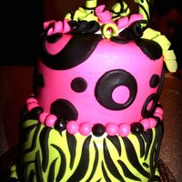 Zebra Madness Really fun Birthday cake .... I have always wanted to try a zebra print one .. I think it turned out quite well !