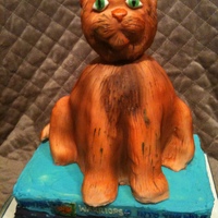 Warriors Cat Cake Cake for a fan of the "Warriors" book series Cat's body is three 6-in rounds... his head and limbs are RKTfrench vanilla...
