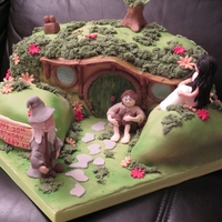 Hobbit House With Gandalf Frodo Plus The Customers Girlfriend Hobbit House with Gandalf, Frodo plus the customers girlfriend.