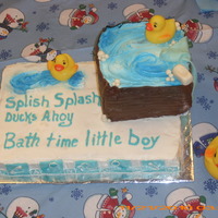 Rubber Ducks YELLOW SHEET CAKE WITH CHOCOLATE SQUARE
