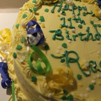 Love Lemon! Checkerboard 3 layer Lemon cake with Lemon cream cheese filling. (green and yellow checkerboard)