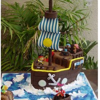Jack And The Neverland Pirates Themed Cake Made With Mmf I Use Plastic Characters Everything Else Was Edible Jack and the Neverland Pirates themed cake made with MMF I use plastic characters everything else was edible.