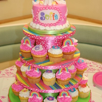 Cupcake Tower Made for my good friends little girl who loves unicorns!!