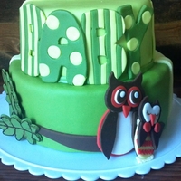 Mom Owl With Baby Owl This is a two-sided cake. One side is for a baby shower for a teacher I work with, and the other side is a birthday cake for another...