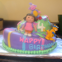 Dora Cake Characters are all made of gum paste.
