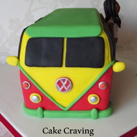 Reggae Style Camper Van Cake With Bob Marley Icing Figure 