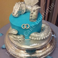 3D Dragon Fondant Buttercream Grooms Cake 3D DRAGON FONDANT BUTTERCREAM GROOMS CAKE