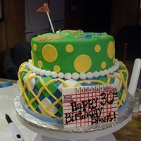 30Th Birthday Golf Cake A golf cake I made for a friend's 30th birthday. I'm not real happy w/ the argyle pattern on the bottom tier, but other than that...