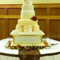 Antique Wedding 1920's inspired wedding cake with everything edible excluding the cake topper.