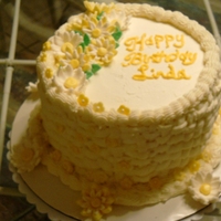 Summer Birthday White Chocolate Frosting with Fondant Daisies and Basket weave