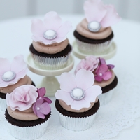Flowers, Vintage Buttons, And Frills Chocolate cupcake with Chocolate cream cheese frosting