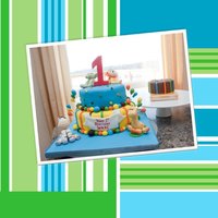 Sweet At One Wade's Birthday Cake was made to match the Birthday set "Sweet at One"Bottom tier was Funky Monkey and the top tier was...