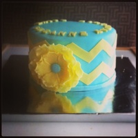 Fondant Flower With Chevron Patternred Velvet With Cream Cheese Frosting Fondant flower with chevron pattern...red velvet with cream cheese frosting.