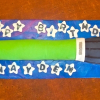 "may The Cake Be With You." 