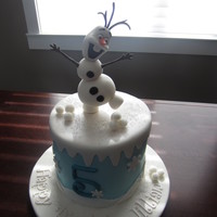 Olaf Cake This was a vanilla cake with vanilla buttercream, but the cake was dyed BLUE!