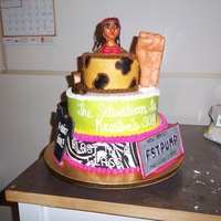 Jersey Shore all buttercream with fondant/gumpaste accents. I made this for a friends birthday. Came out pretty good : )