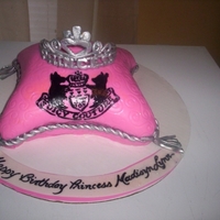 Cake For A Princess I HAND CARVED THIS ONE. I STACKES TWO 12 INCH SQUARE PANS. I TWISTED TWO STRANDS OF FONDANT FOR T HE TRIM AND FREE HANDED THE JUICY COUTURE...