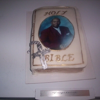 Pastor Anniversary Cake I SEE MANY BIBLE CAKES ON THIS SITE, SO I DECIDED TO DO SOMETHING. I PUT AN IMAGE OF THE PASTOR ON THE FRONT OF THE BIBLE