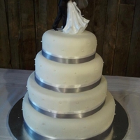 Wedding Cake my first fondant/wedding cake! i think i did a good job for my first cake :))