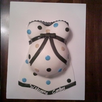 Belly Bump Vanilla Cake with Vanilla BC. Fondant Decor.