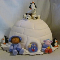 Dora Igloo Cake Dora and Friends in a winter wonderland. Penguins, Seal, Husky, and Dora and Friends