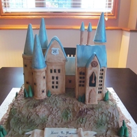Hogwarts Castle Hill is made from cake and Castle is made from rice krispies
