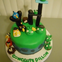 Angry Birds Cake!!! This is my first cake for a customer...my 4th cake in total.