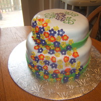 Flower Wedding Cake. made this my first time doing a wedding cake and making flowers in this amount. Enjoy. Im only a beginner and have no business in this...