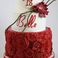 Intricate Ruffle Rosettes Cake 