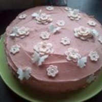 Butterflies And Flowers Basic sponge cake sandwiched with strawberry jam which I covered in pink buttercream icing and decorated with butterflies and flowers which...