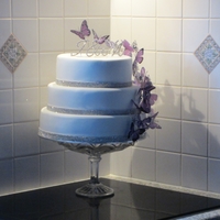 Purple Butterfly Bling Wedding Cake