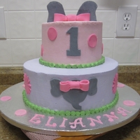 Elianna's 1St Birthday Cake I made this cake for a little girl that loves elephants. Buttercream with fondant accents. I made the elephant on the smash cake out of...