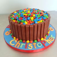 Chocolate Cake With Vanilla Buttercream Kit Kats And Mampms Chocolate cake with vanilla buttercream Kit Kat's and M&M's