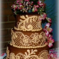 Lacey And Evan Wedding Cake Lacey had a wedding true to her name. Victorian themed, complete with lace up lace covered boots, bridesmaids carrying lace parasols...it...