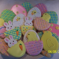 Easter Cookies Easter Cookies. Eggs, chicks, bunnies sugar cookies with color flow.