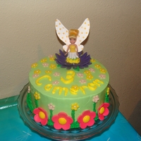Tinkerbell My granddaughter wanted Tinkerbell for her birthday. She helped make the fondant flowers. WASC with raspberry filling, whipped icing and...