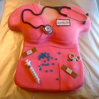 New Nurse! I did this cake for a girl I work with who just passed her boards. I was originally just going to do a scrub top, but decided to add the...