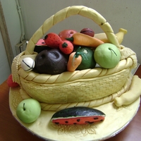 Basket Of Fruits this cake is for a traditional wedding and this is my first time of making sugarfruits.