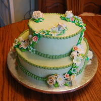 My First Wedding Cake My first wedding cake. The bride wanted green. The cake was a chocolate fudge with a cherry liquor filling.