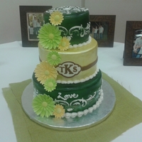 John Deer Theme Bridal Shower Key lime cake with key lime cream cheese filling covered in vanilla marshmallow fondant. The gerbera daisies are reflective of what was on...