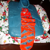 Fire Inspector I did this for my husband and his friends because they are all fire inspector, I copied their work shirt, cake chocolate flavored with...