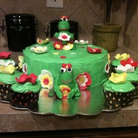 Frog Birthday Frog cake I made for my Mom's birthday. She LOVES frogs, and so I wanted it to be special for her.