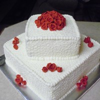 Elegant And Simple Wedding Cake With Wilton Roses 