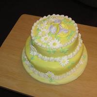 Springtime I made this cake to practice with fondant. I shared it with the workers where I go for physical therapy for my back. They loved it.