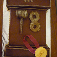 Podium And Gavel Cake A podium and gavel for a debate club enthusiast on her 18th birthday! Dark chocolate cake, with peanut butter and Reese's cups filling...